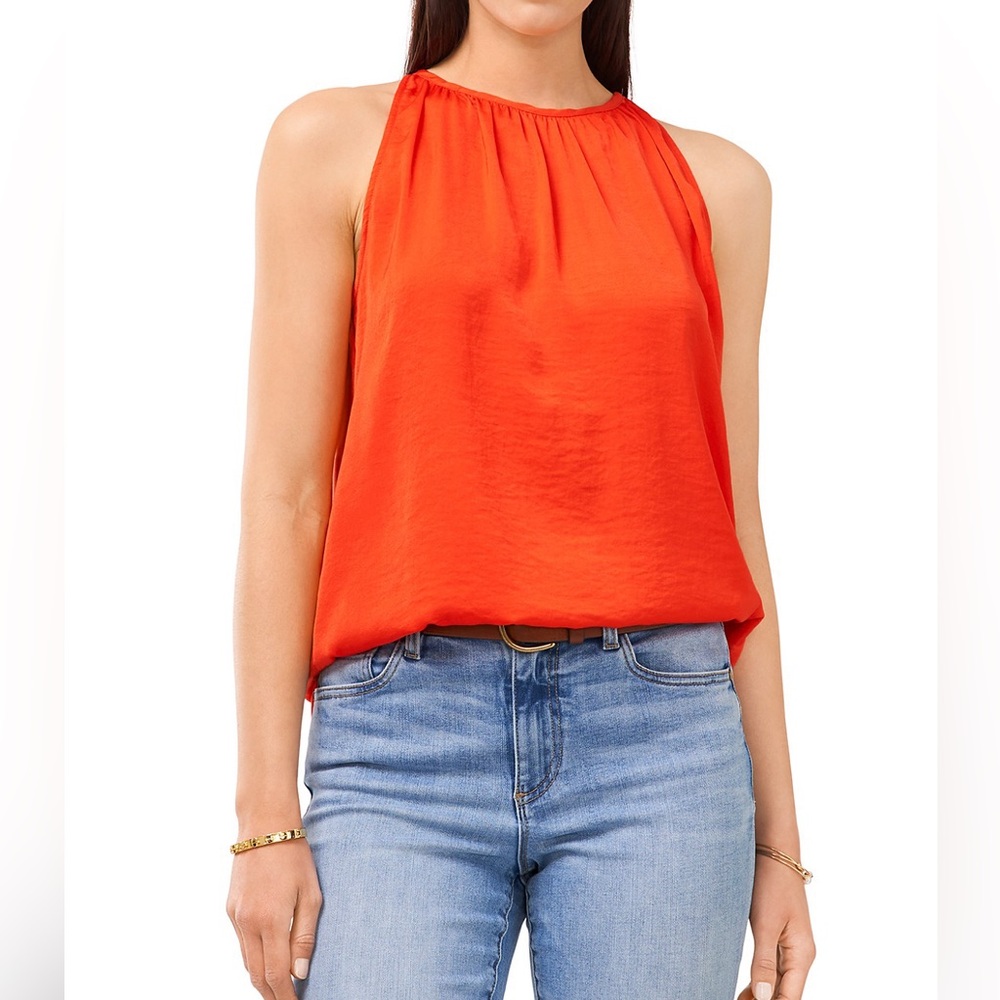 🍑VINCE CAMUTO- Sleeveless Textured Relaxed Fit Top, Size:S
